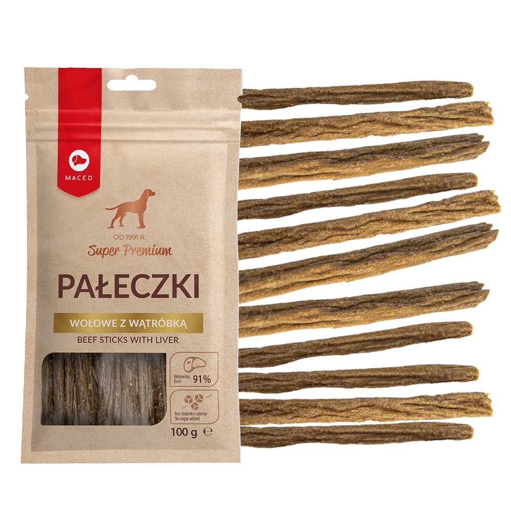 Maced Przysmak dla Psa Pałeczki Wołowe z Wątróbką 2x100g